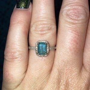 Women’s Blue Aquamarine Stone Silver Ring